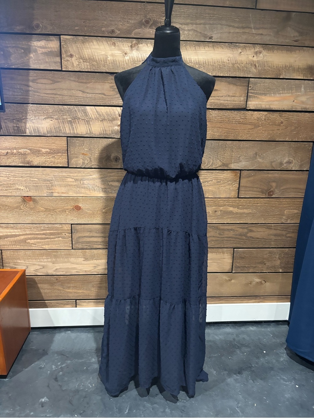 Halter Neck Navy Maxi Dress - NWT